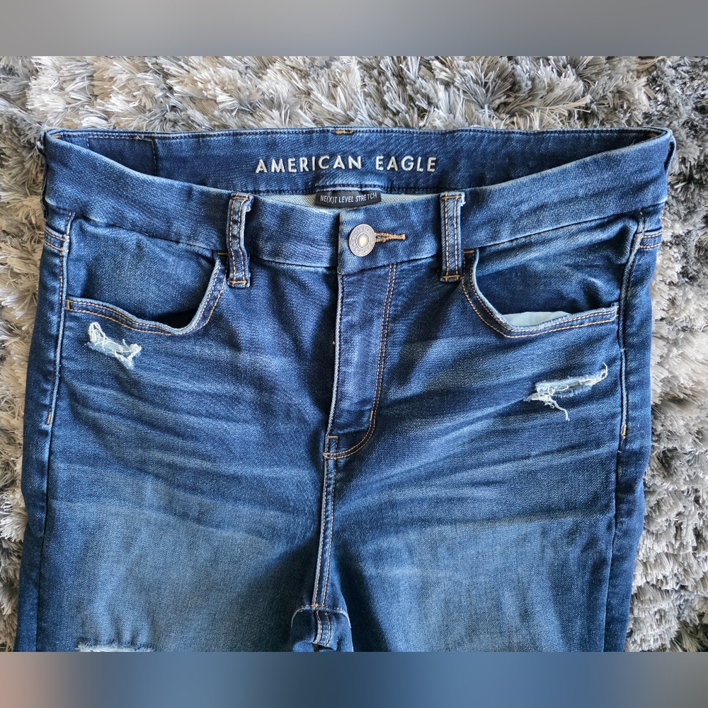 American Eagle Distressed Curvy Hi-Rise Jeggings - Picture 9 of 16